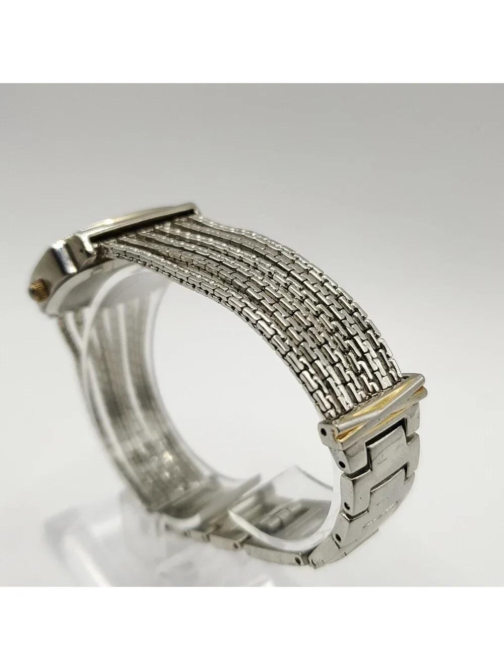 Jaclyn Smith Rectangle Quartz MOP Womens Watch 28mm Silver Tone New Battery